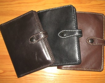 A6 leather travel wallet, leather journal, leather notebook, unisex