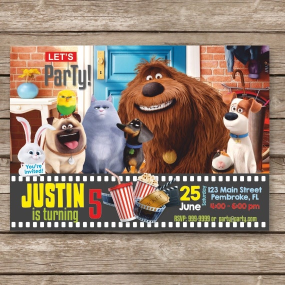 Secret Life Of Pets Invitations 6