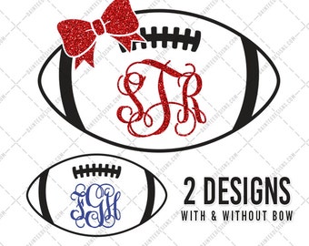 Football Bow Frames - SVG, Vector, DXF, EPS, Digital Cut File, Silhouette, Cricut, Mom, Sports, Cuttable, Monogram, Touchdown, Instant