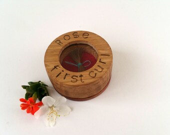 Personalised Baby First Curl Box, Oak Hair lock Box, Baby Keepsake Box, Christening Gift, First Tooth Box, Trinket Box, First Birthday Gift