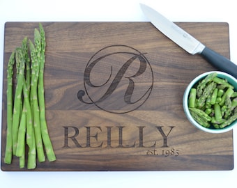Kitchen Decoration Personalized /Anniversary Gift /Engraved Cutting Board /Kitchen Decor /Custom Engraved Monogram /Family Name Gift