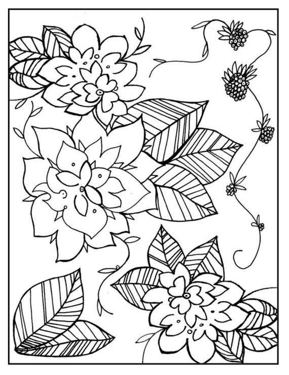 Download Coloring Page-Color4aCause: Autism Floral by Color4aCause on Etsy