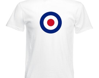 T-Shirt with Bullseye Mod Target print 60's Retro
