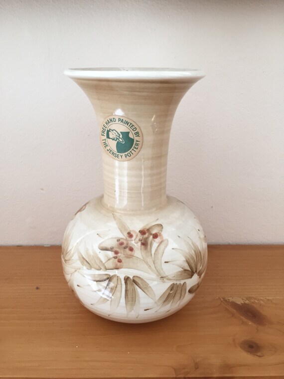 Vintage Jersey Pottery Hand Painted Vase