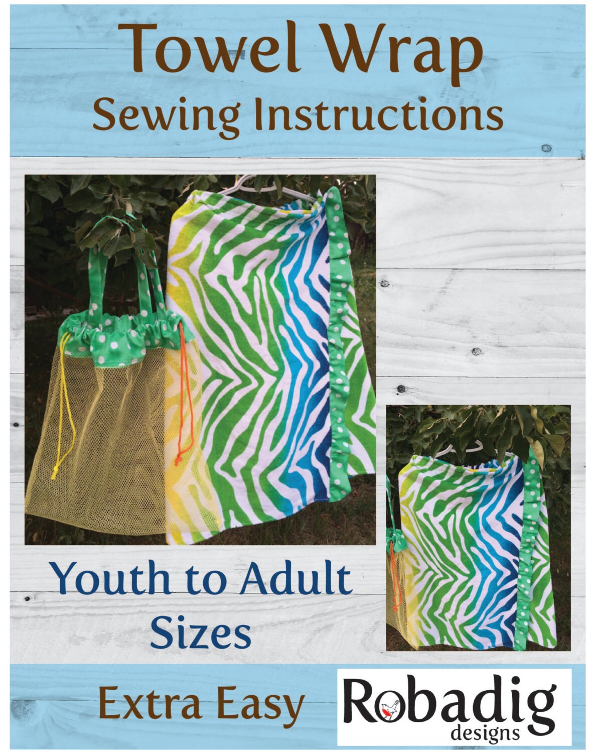 Towel WrapSewing Pattern Pdf Pattern Sewing Instructions