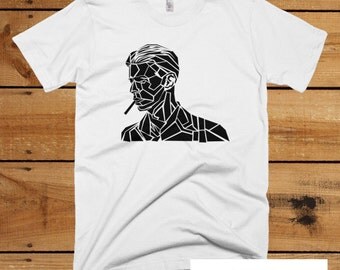 David Bowie T-shirt - David Bowie Men's tee - Starman - Space Oddity, Rock and Rock Legend S-XXL - White T-shirt - White Bowie Tee