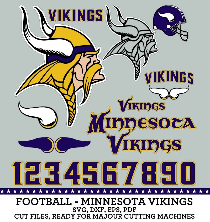 Minnesota Vikings Football Logo Numbers. SVG by SVGsilhouetteDXF