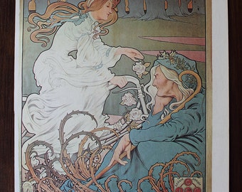 Vintage French Art Nouveau Bicycle Poster for Griffiths Cycles & Accessories, 10.5" x 16", Henri Thiriet, 1898