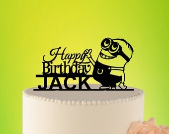 Minions Cake Topper, Minion cake decorations, Birthday Cake Topper, childrens Party Decor, Topper birthday, toddler party supplies L2-01-020