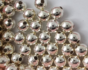 Sterling Silver Round Beads 3mm PK10 PK50 For Jewellery Making
