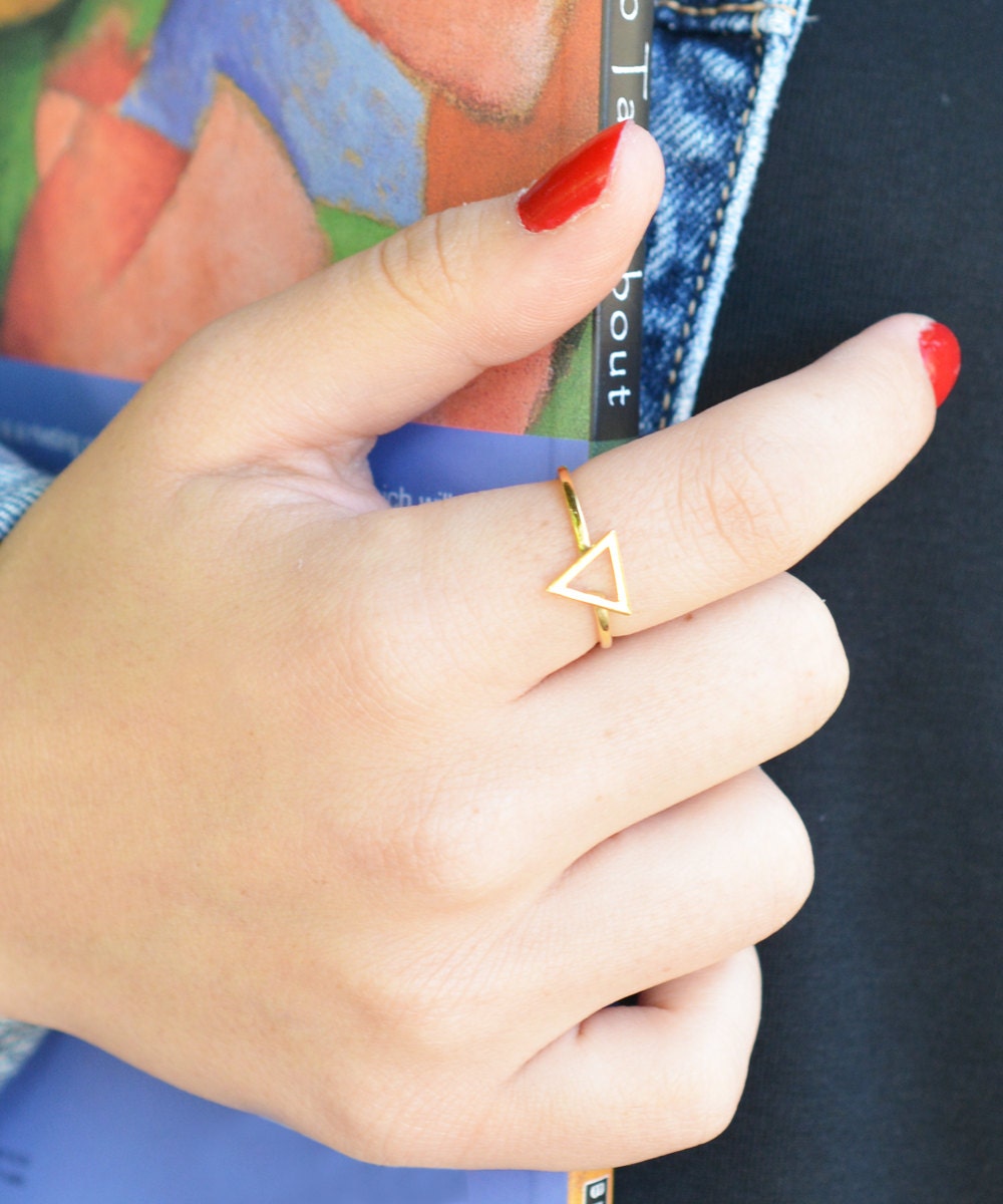 Triangle Ring Geometric Ring Personalized Gift Personalized
