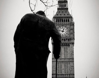 Winston Churchill, Big Ben, London 2013.