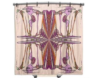 BOHO Shower Curtain, Shower curtain, Pink shower curtain, shower curtains, Shabby chic, Fabric shower curtain, shabby chic shower curtain