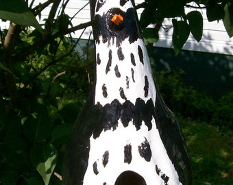 Handsome Penguin: Handpainted Gourd Birdhouse