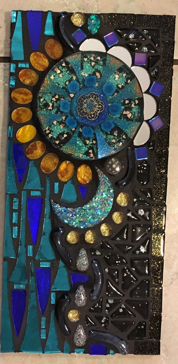 Stained Glass and Resin Mosaic Wall Hanging by SolSisterDesign