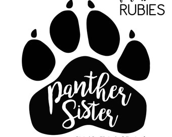 Panther Paw Sister School Pride Mascot SVG, PNG, JPG digital cut file