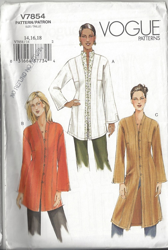 Vogue Sewing Pattern Lasies Jacket Pattern Vogue #V8160 Size 12-14-16 ...