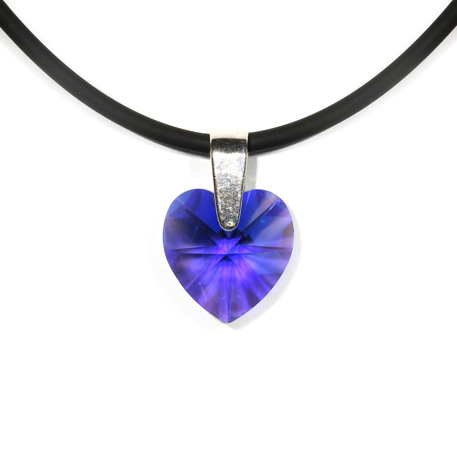 Sapphire blue heart necklace blue heart by JewelryBySarahJordan