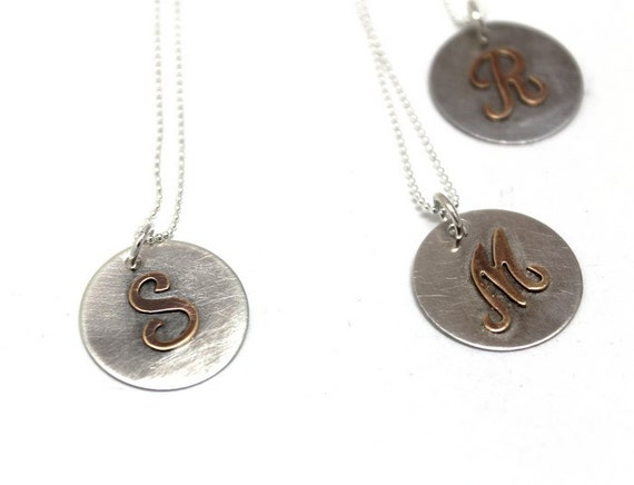 Monogram necklace Sterling Personalized Initial Necklace
