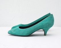 mint green suede shoes
