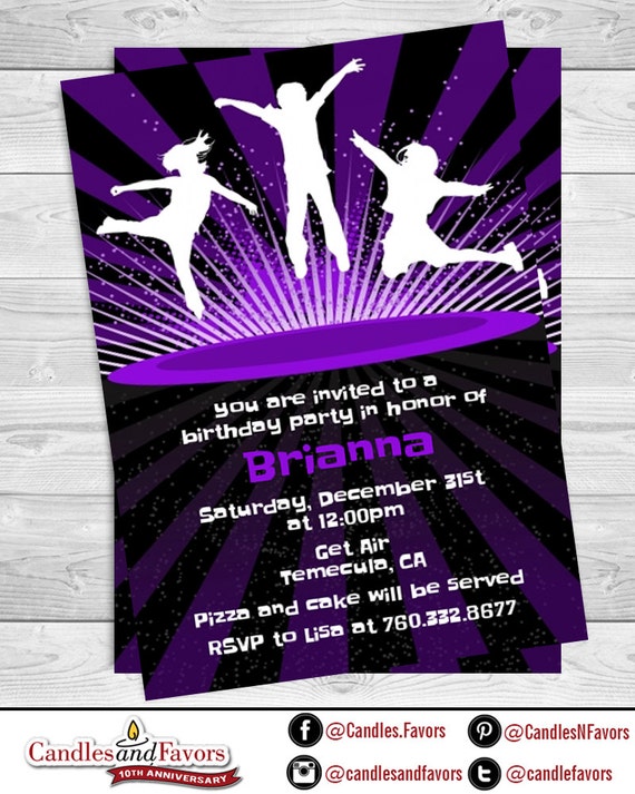 Trampoline Printable Birthday Party Invitation