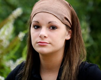 Linen Bandana, Brown Headscarves, Linen Head Scarf, Dreadlock Headcovering, Natural Fabric Headband (#4708) S M L X