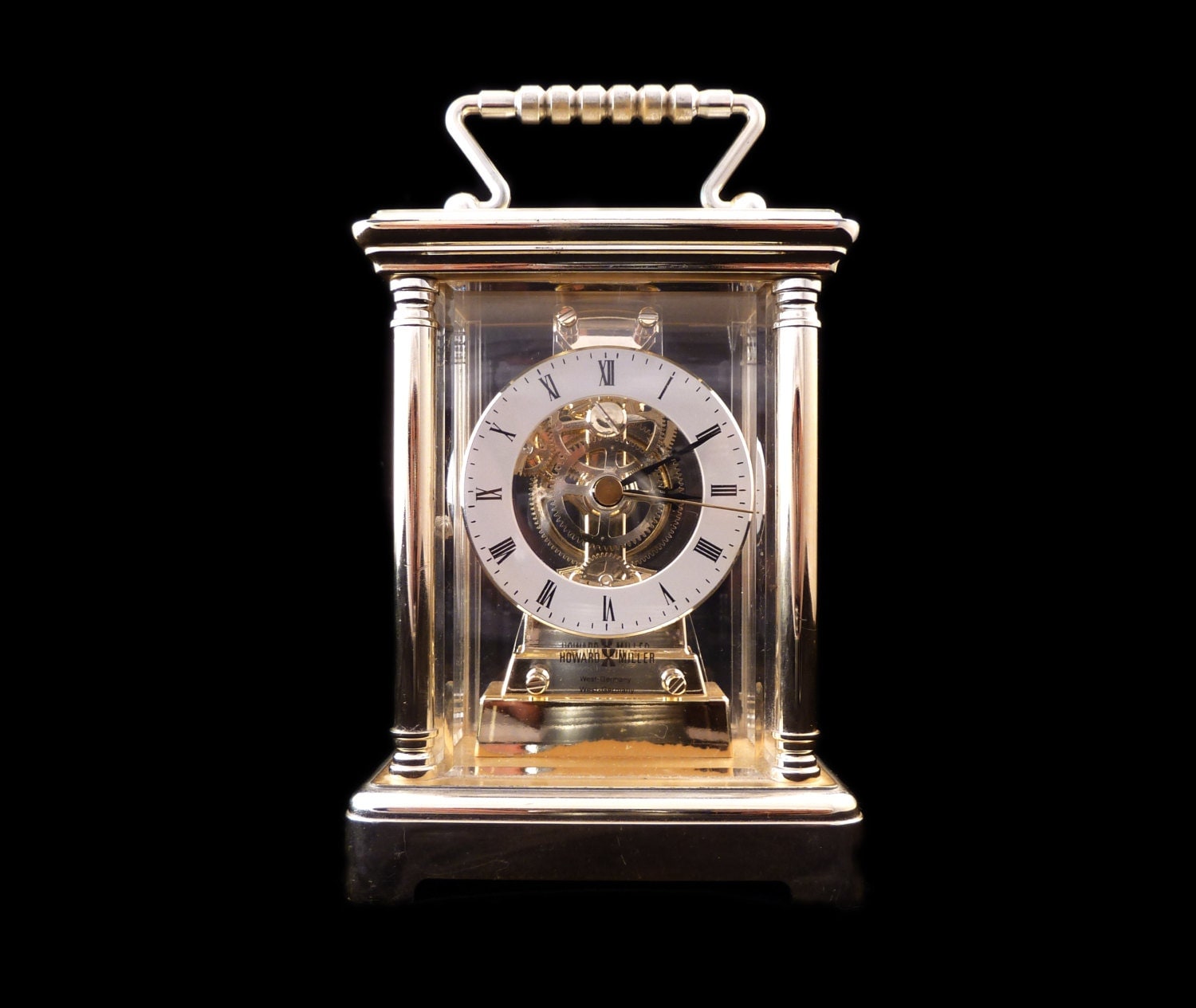 Vintage Howard Miller Gold Tone Fairview Desk Clock Made in