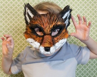 Child Sized Fox Mask, Ash Fox, Fantastic Mr. Fox child mask, Nick Wilde costume, zootopia fox Costume, Fantastic Mr. Fox,