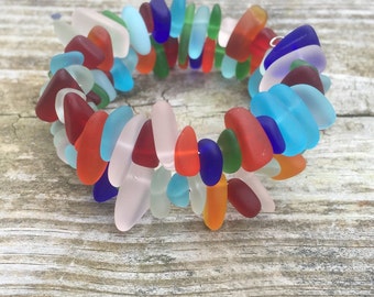 Sea Glass Bracelet colorful Multicolored by Wave of Life