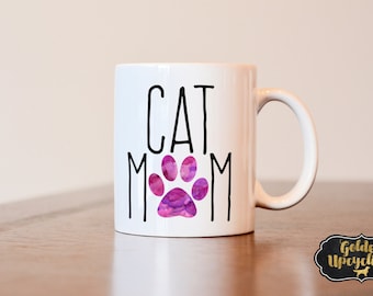 Cat Mom Coffee Mug, Cat Lover Coffee Mug, Cat Mom Mug, Sublimated Mug, Heat Pressed, Cat Lover Gift, I Love My Cat Gift