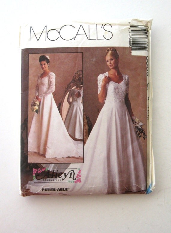 1990s Wedding Dress Pattern McCalls 8559 Womens Formal Gown