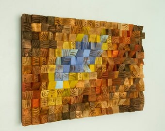 Reclaimed wood wall art, Rustic wall art "The Northern Lights"