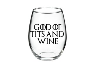 Tazza In Ceramica "I Am The God Of Tits And Wine" - 312 Ml, Lavabile In Lavastoviglie, Idea Regalo Divertente