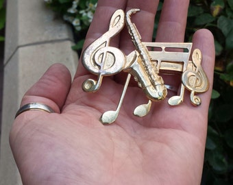 Baritone Saxophone Musical Notes Treble Clef French Hair Clip Barrette Jazz Orchestra Musician Instrument Sax Hairclip Accessory Jewelry