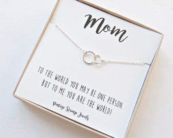 Mother Daughter Necklace , Gold Necklace,Gift for her, Mother of the Bride Gift,Eternity Necklace ,Daughter Necklace/ Gift Box