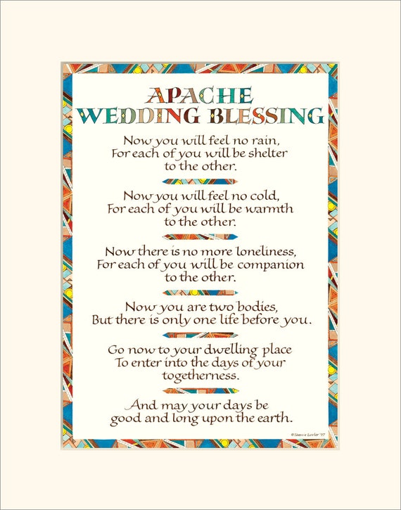 Apache Wedding Blessing 11x14 Wedding Blessing Print