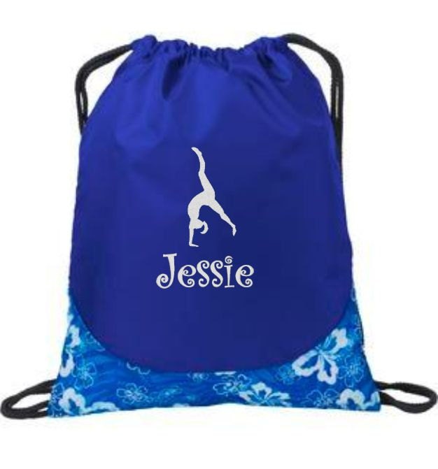 Gymnastics Bag Gymnastics Drawstring Backpack by cre8ivgifts