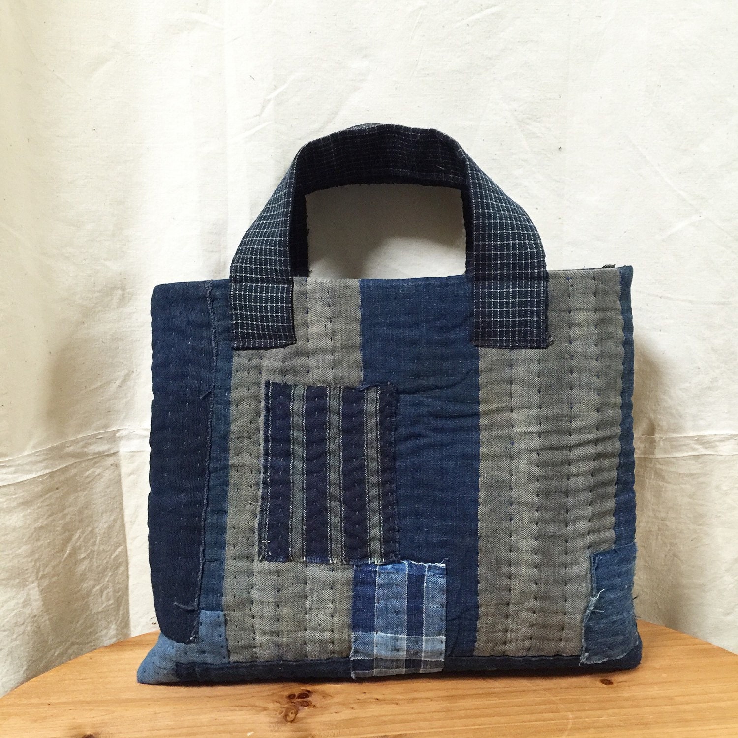 Japanese Boro Tote Bag Sashiko Bag Quilted Tote Bag