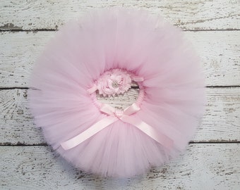 Pale Pink Tutu - Baby Pink Tutu Set - Light Pink Tutu - Birthday Tutu - Cake Smash Outfit - Newborn Tutu - Infant Tutu - Toddler Tutu