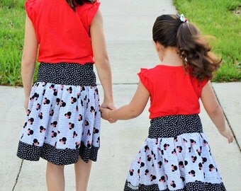 Minnie Skirt, Minnie Mouse Skirt, Disney Skirt, Minnie Mouse Birthday Skirt, Minnie Birthday, Girls Skirt, Girls Clothing, Handmade Skirt