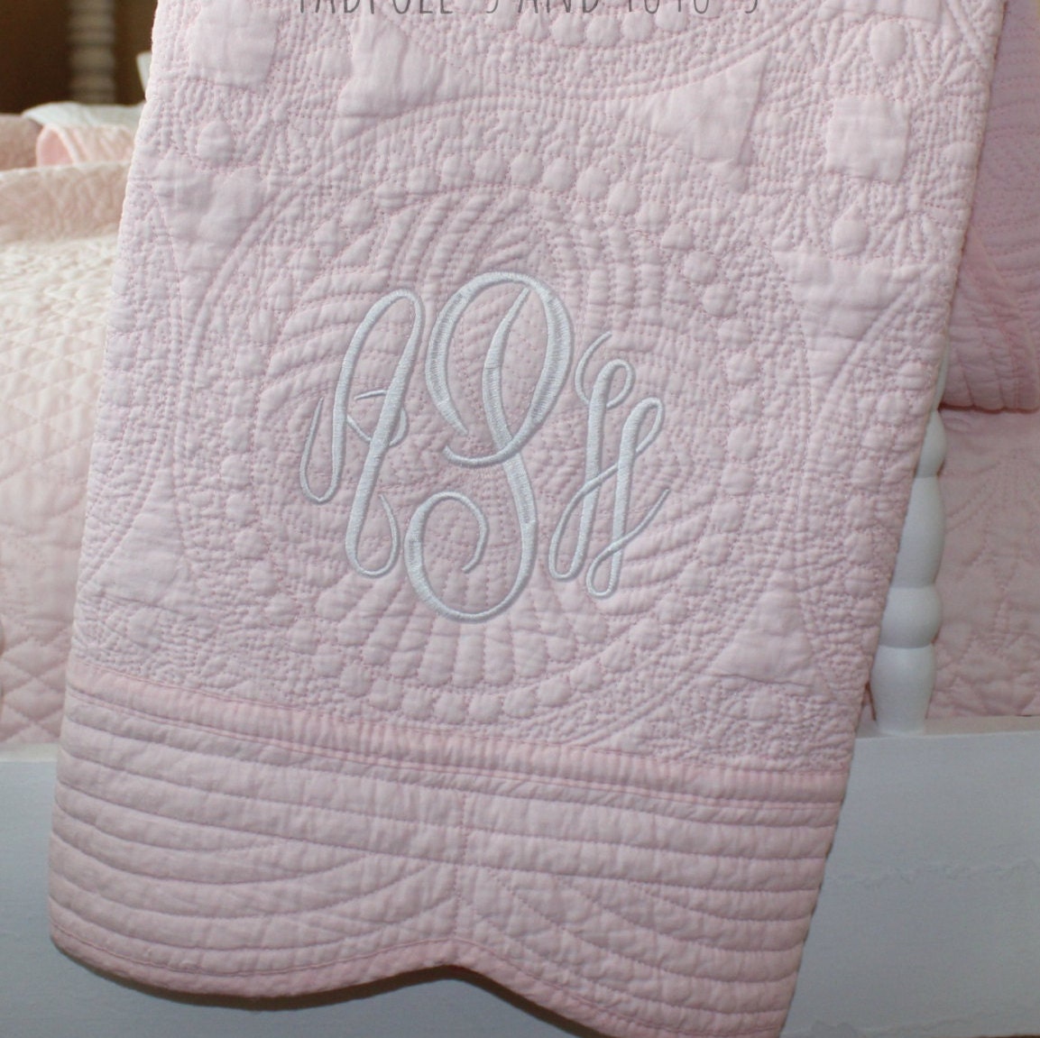 Monogrammed Baby Quilt Several Color Options