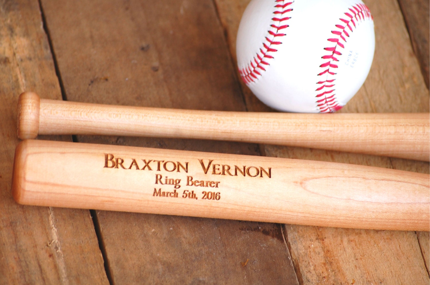 Mini Baseball Bat Personalized Ring Bearer Gift Custom