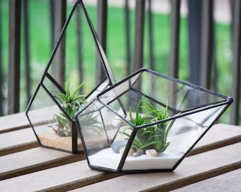 Small Geometric Teardrop Terrarium, Geometric Terrarium, Glass Terrarium, Succulent Terrarium, Airplant Terrarium, Geometric Home Decor