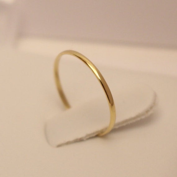 18k Band Ring 18K Gold Ring 18k Half Round By EllynBlueJewelry