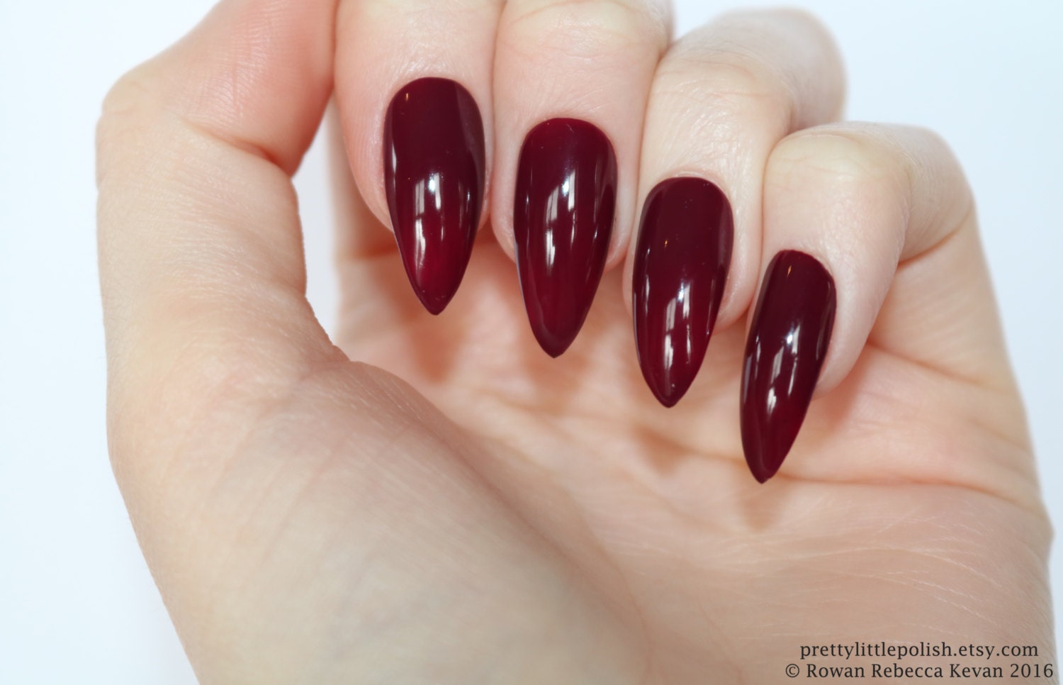 Burgundy stiletto nails Halloween nails Fake nail Stiletto