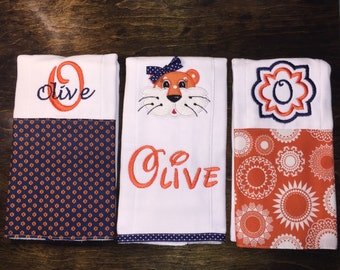 Personalized Burp Cloths - Tiger