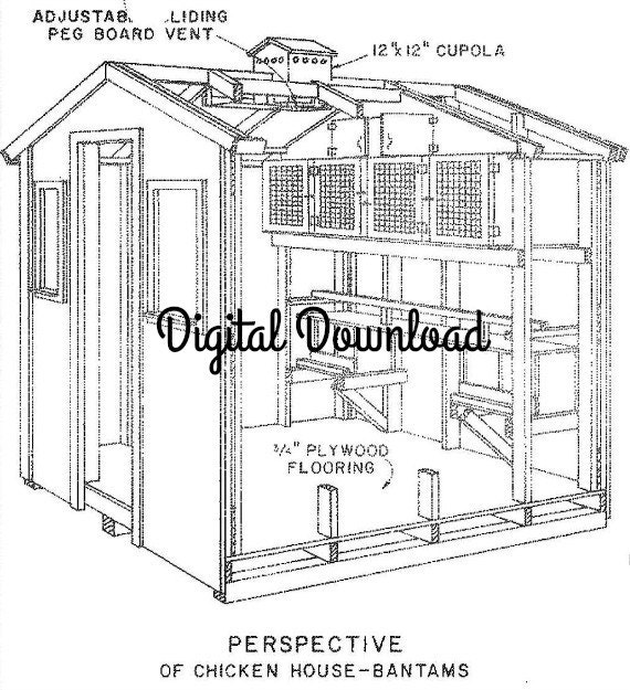 Chicken/Pigeon Coop/House Nest Boxes Blueprint 8x8 by OneRetroLady