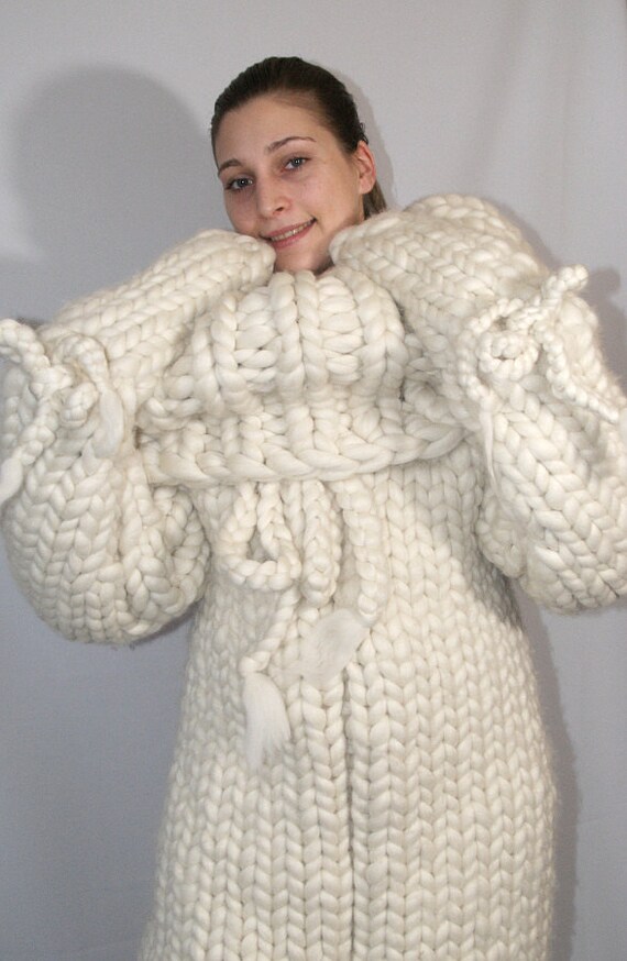 To order !! 12-15 kg gigantic monster chunky turtleneck catsuit jumpsuit hand knitted 100% merino sheep wool much colors