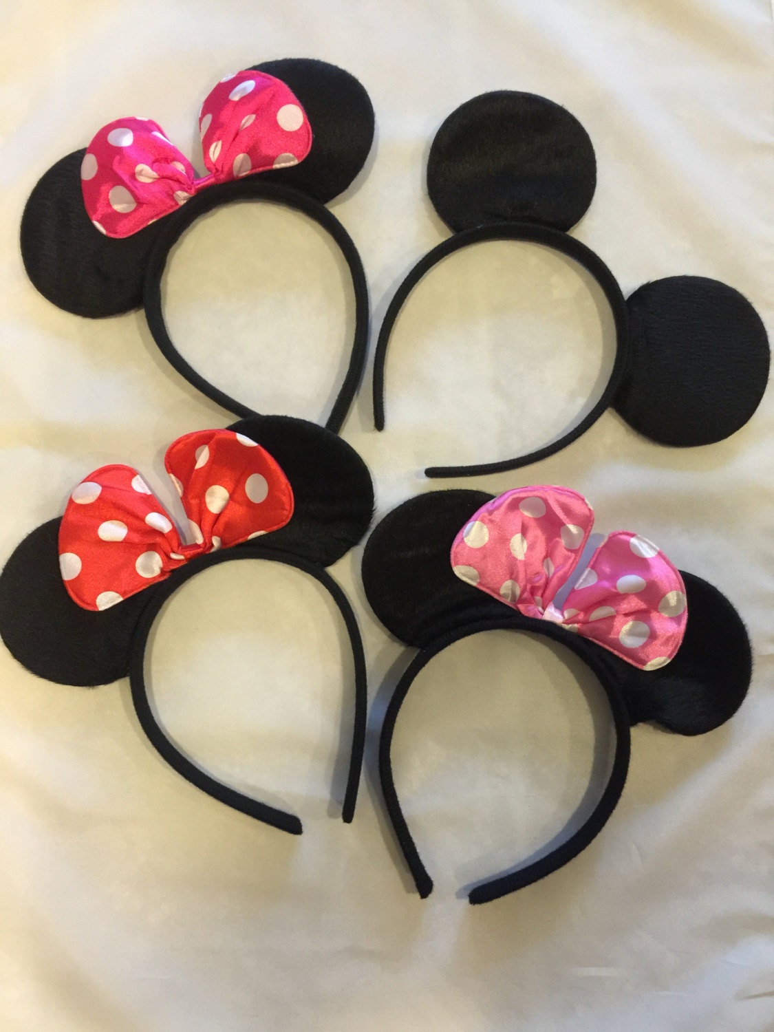 Mickey Mouse Ears Minnie Mouse Ears Red Polka Dot Bow