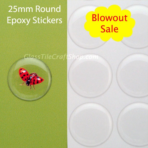 Round Epoxy Sticker 50 Pack 1 Inch Round by
